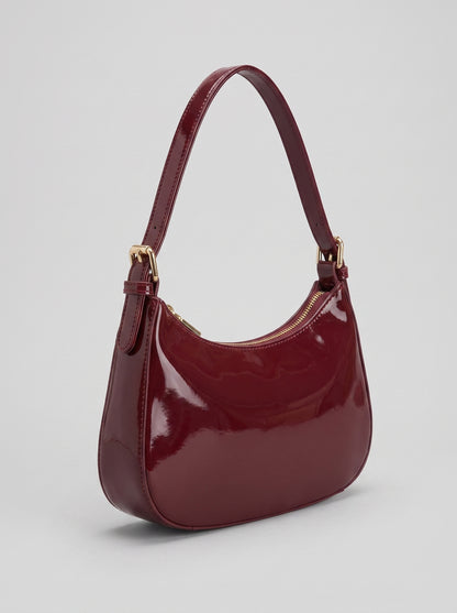 Burgundy Patent Leather Shoulder Bag