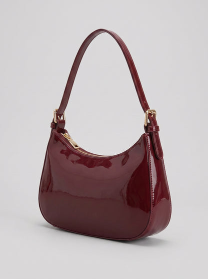 Burgundy Patent Leather Shoulder Bag