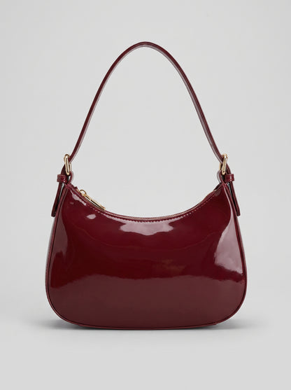 Burgundy Patent Leather Shoulder Bag