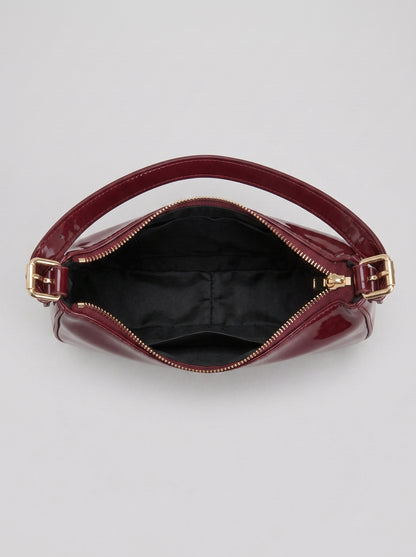 Burgundy Patent Leather Shoulder Bag