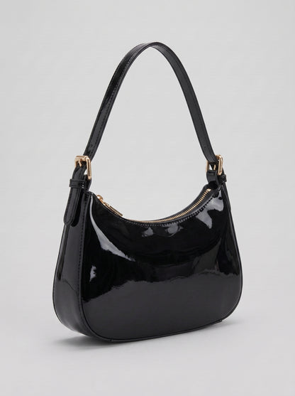 Burgundy Patent Leather Shoulder Bag