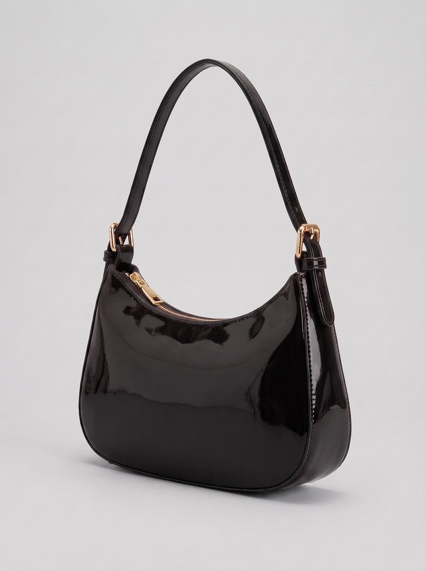 Burgundy Patent Leather Shoulder Bag