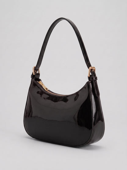Burgundy Patent Leather Shoulder Bag