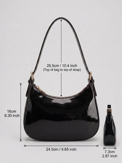Burgundy Patent Leather Shoulder Bag