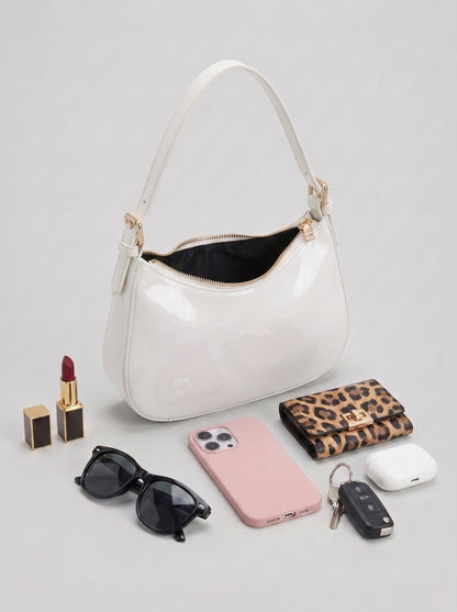 Burgundy Patent Leather Shoulder Bag